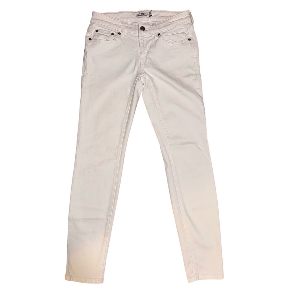 Vineyard Vines White Skinny Jeans Women’s Size 0 Stretch Mid Rise Ankle Denim - Picture 3 of 9